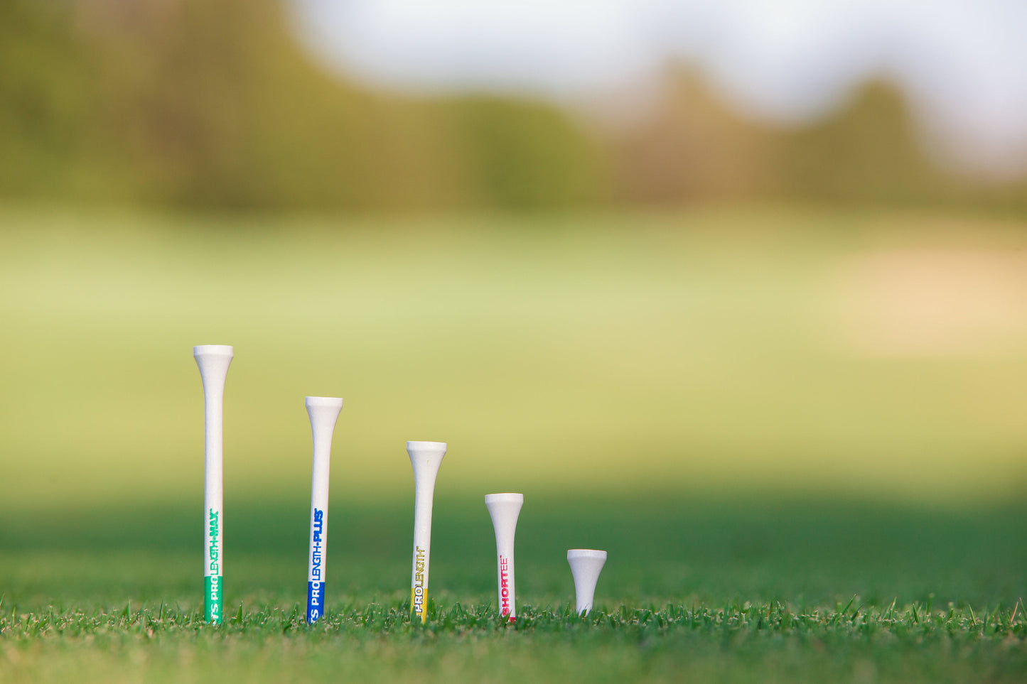 (PTS) 3 1/4" Wood Golf Tees – Color-Coded Lengths for Driver, Hybrid & Iron – 135 Count