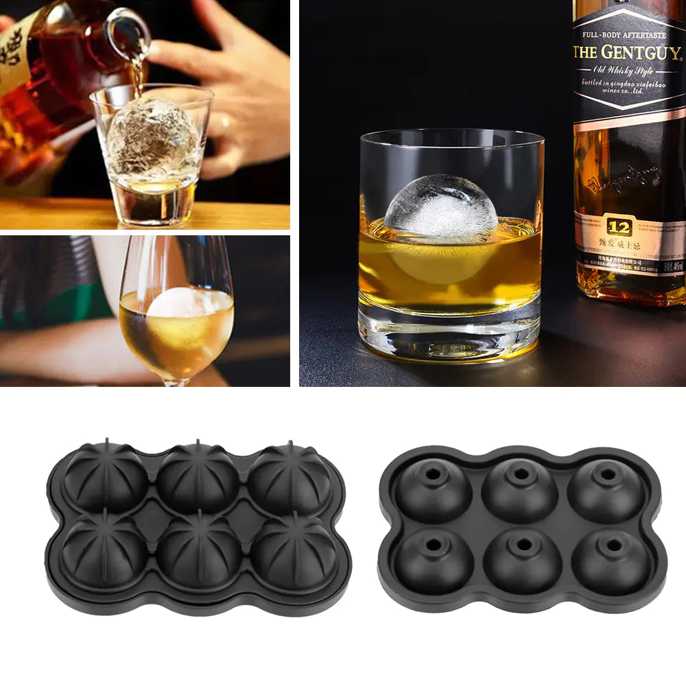 Silicone 6-Cavity Ice Ball Mold for Making Ice Balls