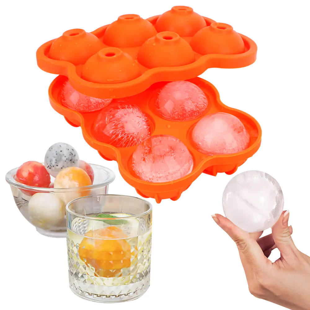 Silicone 6-Cavity Ice Ball Mold for Making Ice Balls